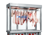 Tủ trưng bày bê thui, thịt bò nguyên con, heo mảnh