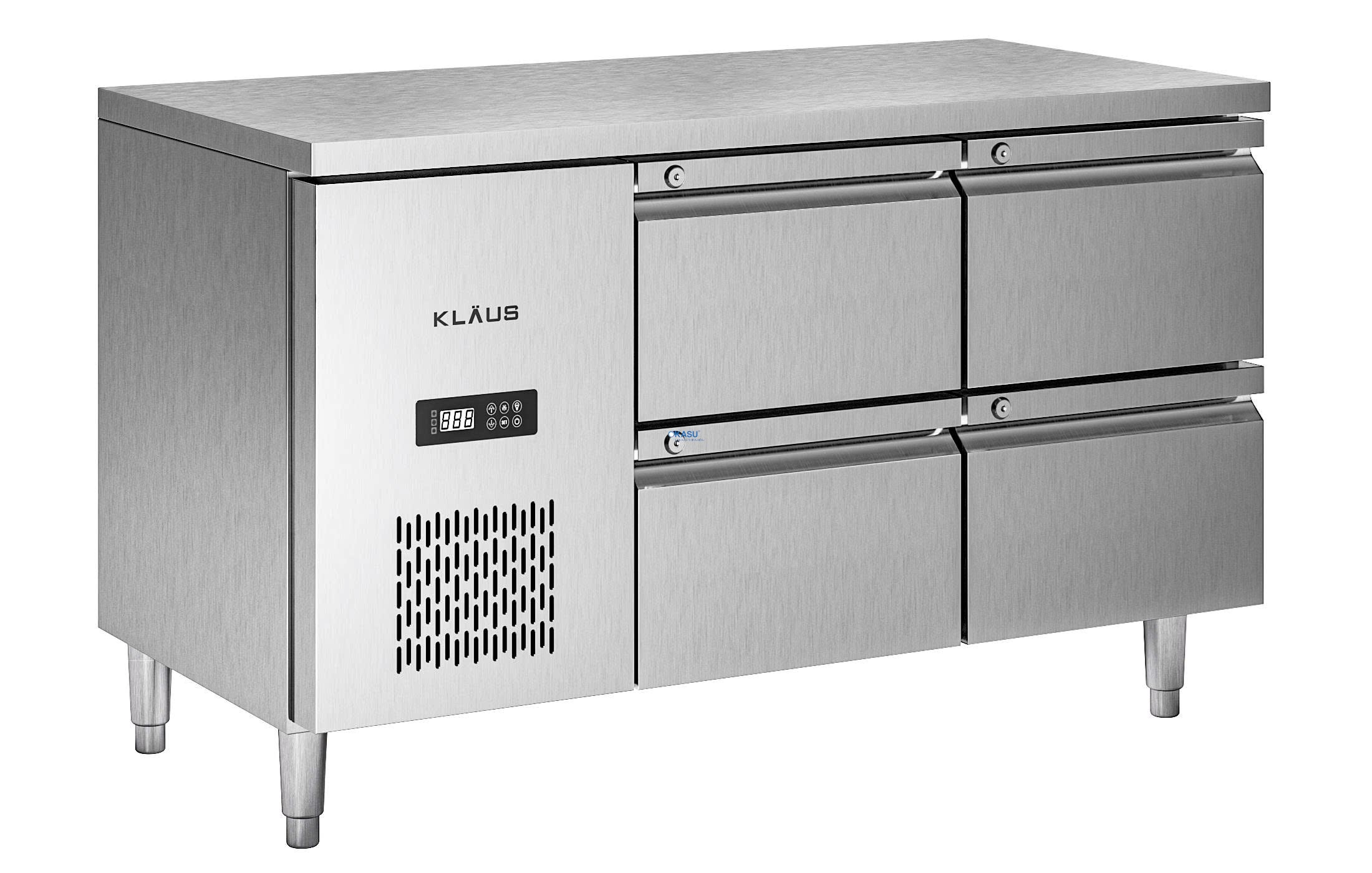 Bàn đông inox 4 ngăn kéo Klaus KDF-1.1-2N