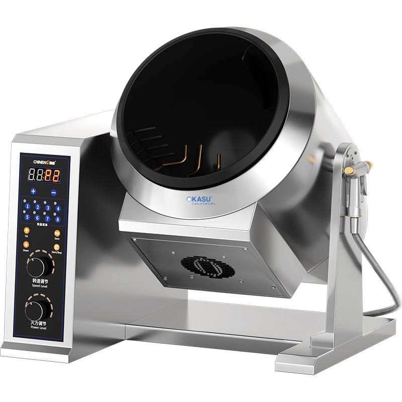 Máy xào mì lồng quay dạng để bàn nút nhấn CHINENG CN-8130-DCCF-TS300-AJ