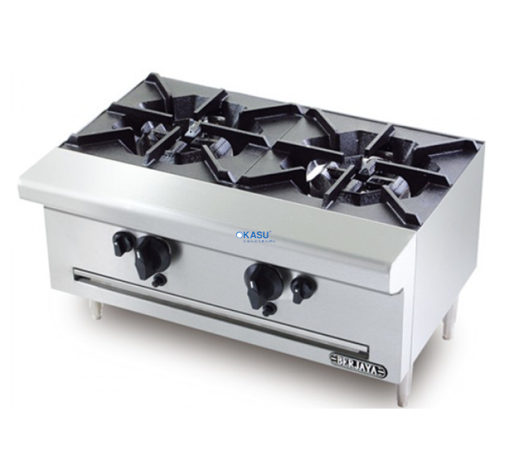 Bếp âu 2 họng dùng gas để bàn BERJAYA OB2S 