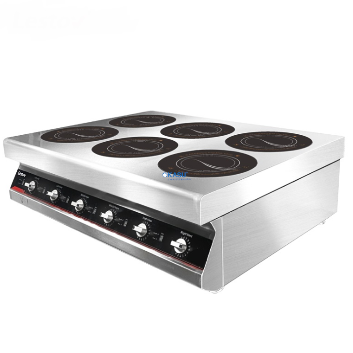Bếp từ thương mại để bàn 6 bếp Lestov LT-TBZ300VI-B135