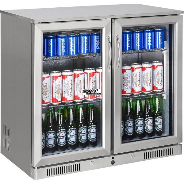 Tủ làm lạnh quầy bar mini 2 cánh kính OKASUSC-208FS