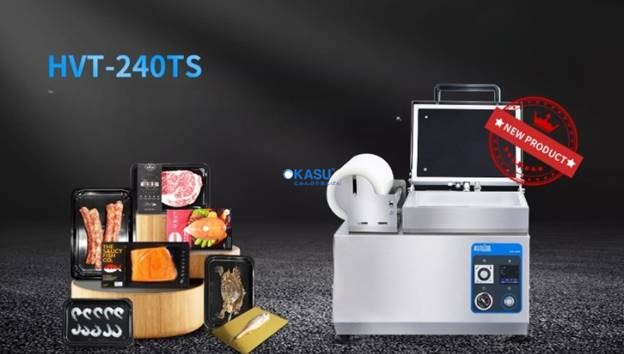 Máy đóng gói hút chân không và đóng kín khay định hình nhiệt HVT-240TS (Dòng để bàn, dùng cho khay đựng thịt) - ảnh 1