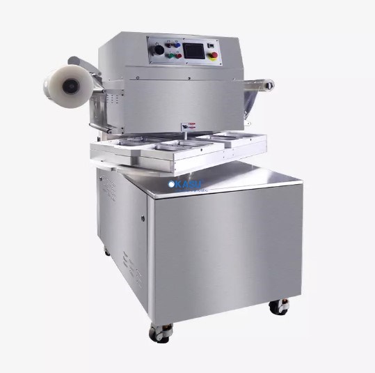 Máy đóng gói hút chân không dạng mâm xoay HVT-450R-4S (Công nghệ đóng gói Skin kết hợp khí cải tiến - MAP) dành cho thực phẩm - ảnh 2