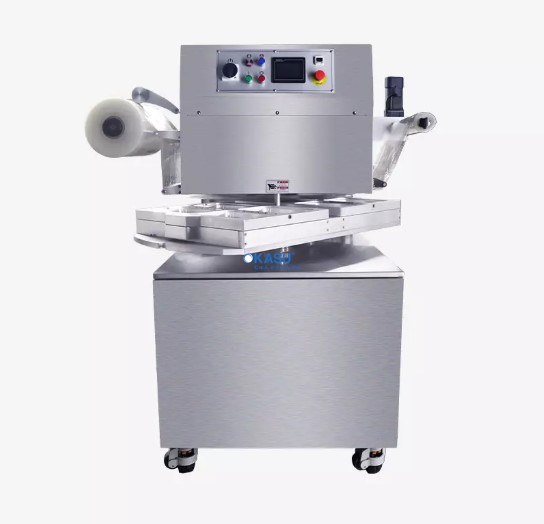 Máy đóng gói hút chân không dạng mâm xoay HVT-450R-4S (Công nghệ đóng gói Skin kết hợp khí cải tiến - MAP) dành cho thực phẩm - ảnh 1