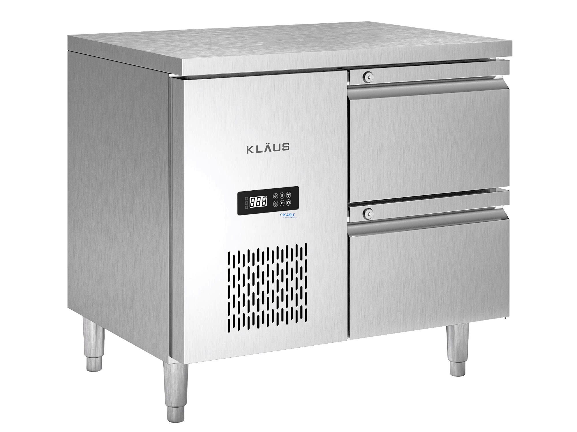 Bàn mát inox 2 ngăn kéo Klaus KDC-1.1-1N
