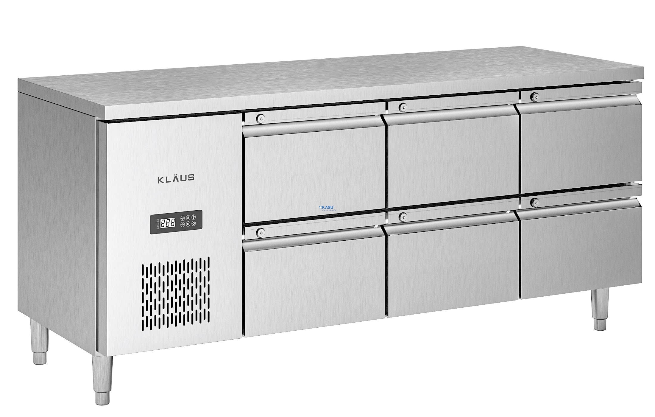 Bàn mát inox 6 ngăn kéo Klaus KDC-1.1-3N