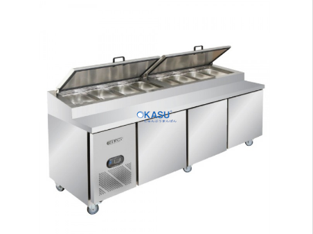 Bàn mát Pizza  inox Okasu BS3D/PCF8/Z