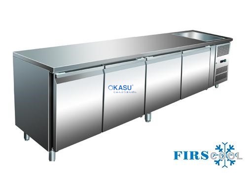 Bàn mát 4 cánh inox có bồn rửa Firscool G-GNS4100TN