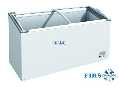 Tủ đông nắp kính cong xiên Firscool G-F298 OCG