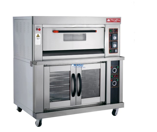 Lò nướng 1 tầng 2 khay dùng gas có ủ bột Hongling HLY-102EP