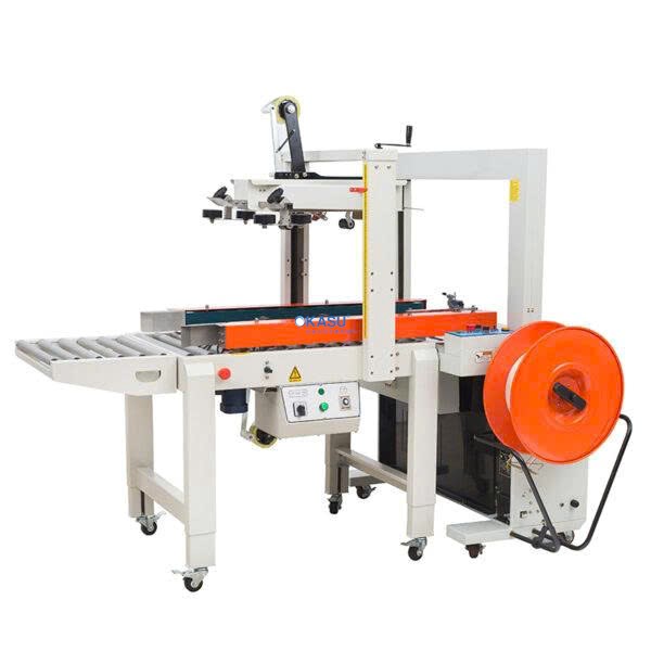 Tổ hợp máy dán thùng carton kết hợp đai dây liên tục (FXC-5050A+DBA-200)