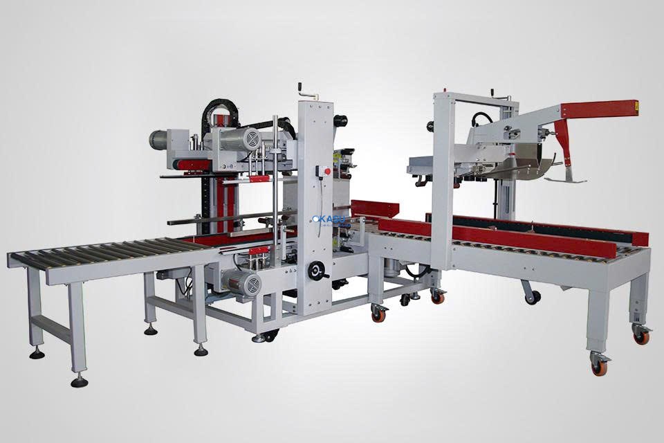Máy dán góc gấp tự động hình chữ I EXC308+EXC310