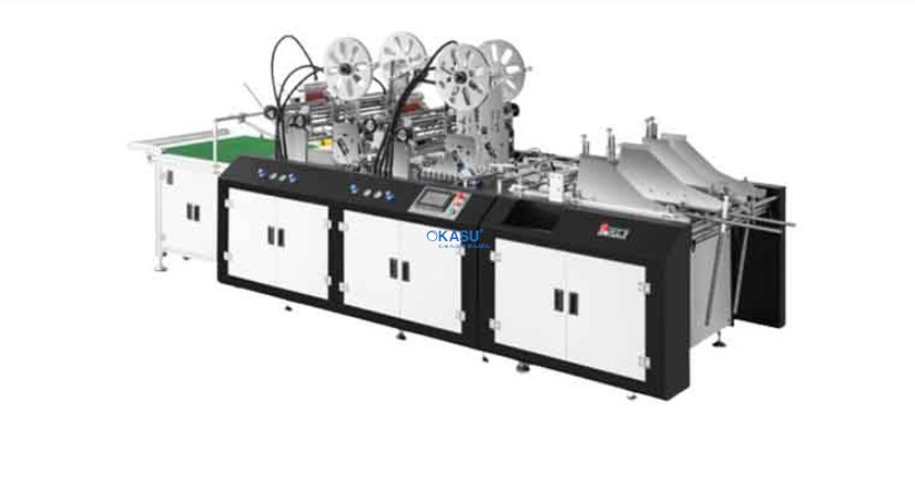 Máy dán băng keo 2 mặt hộp giấy DT 850/1200S tự động (có cuộn dây)