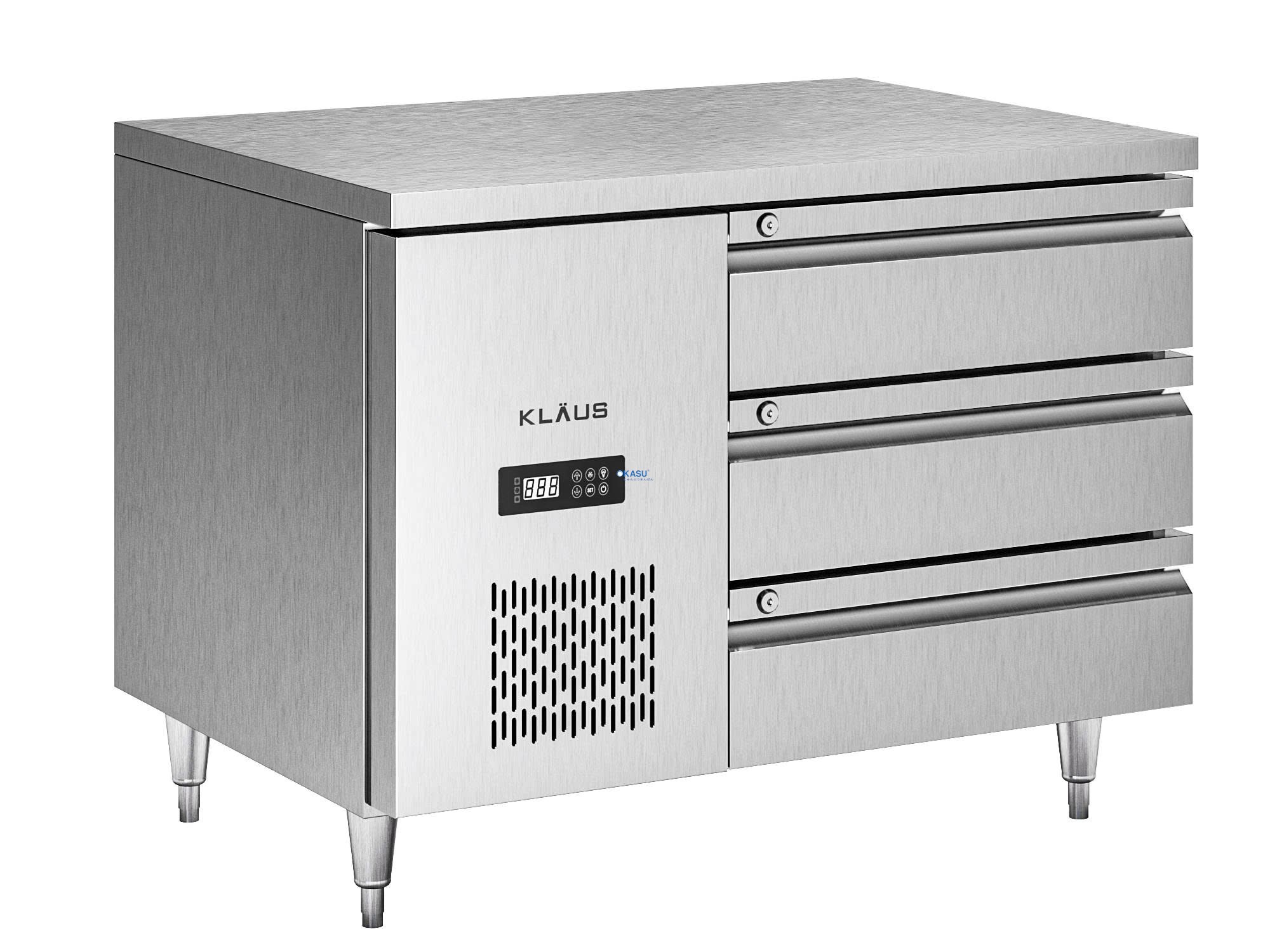Bàn mát inox 3 ngăn kéo Klaus KDC-2.1-1W