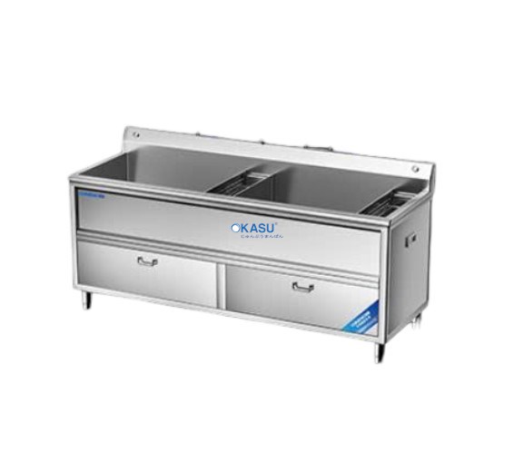 Máy rửa rau củ khử khuẩn 2 bồn 1.8m CHINENG CN-YSJK-QXS350