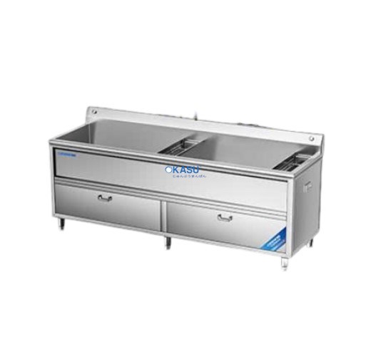 Máy rửa rau củ khử khuẩn 2 bồn 2.44m CHINENG CN-YSJK-QXS2440