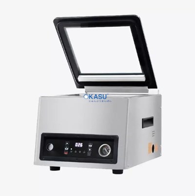 Máy đóng gói hút chân không để bàn Hualian HVC-260T/1D (dành cho thực phẩm, có buồng hút chân không siêu sâu)