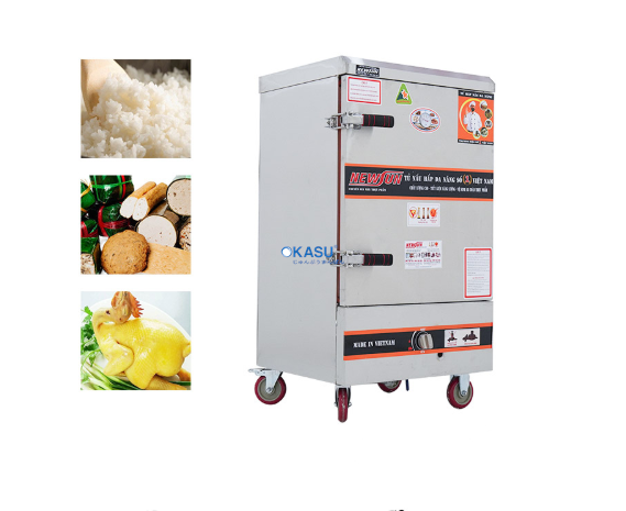 Tủ nấu cơm 10 khay dùng gas OKASU NS-THVNG10K304 