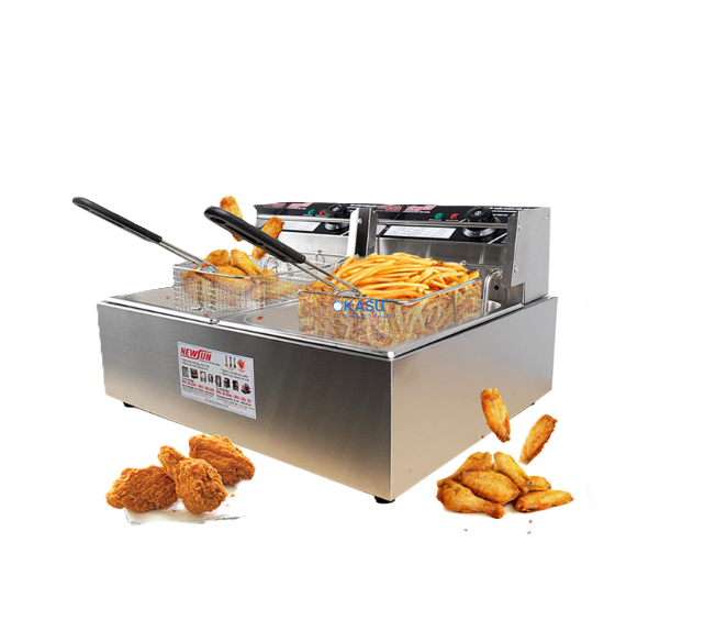 Bếp chiên nhúng đôi OKASU EF82