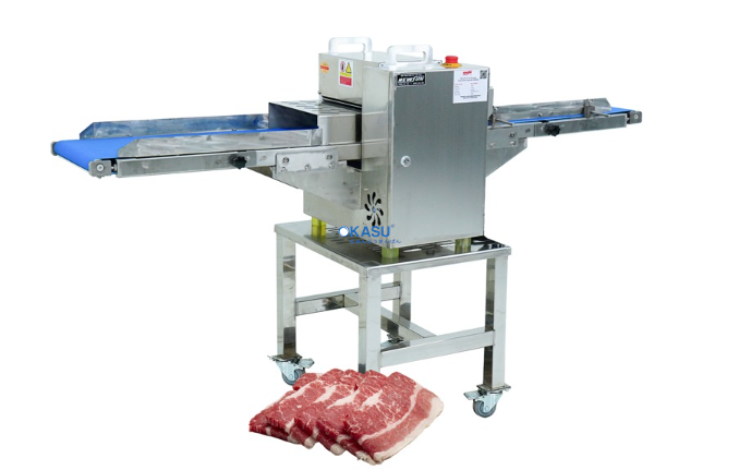 Máy cắt thịt băng tải OKASU MCTB340  