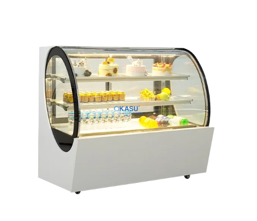 Tủ bánh kem 3 tầng 1m5 kính cong QA750A