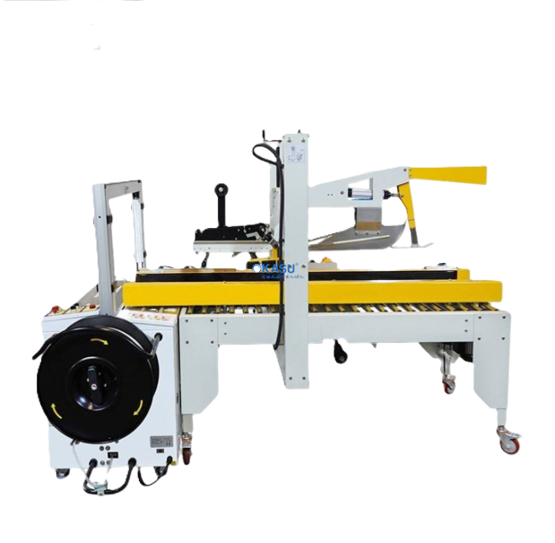 Máy đóng gói cuối dây chuyền gấp hộp, dán thùng và đóng đai GPP-50C 
