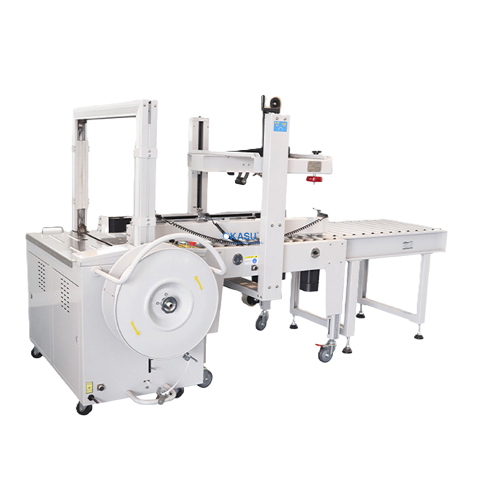 Máy dán thùng carton và đóng đai đa năng kết hợp dán thùng carton và đóng đai PP XFK-1D 