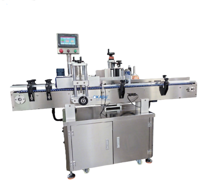 Máy dán nhãn dùng cho lọ thủy tinh, lon kim loại đựng gia vị, dây chuyền sản xuất DW211