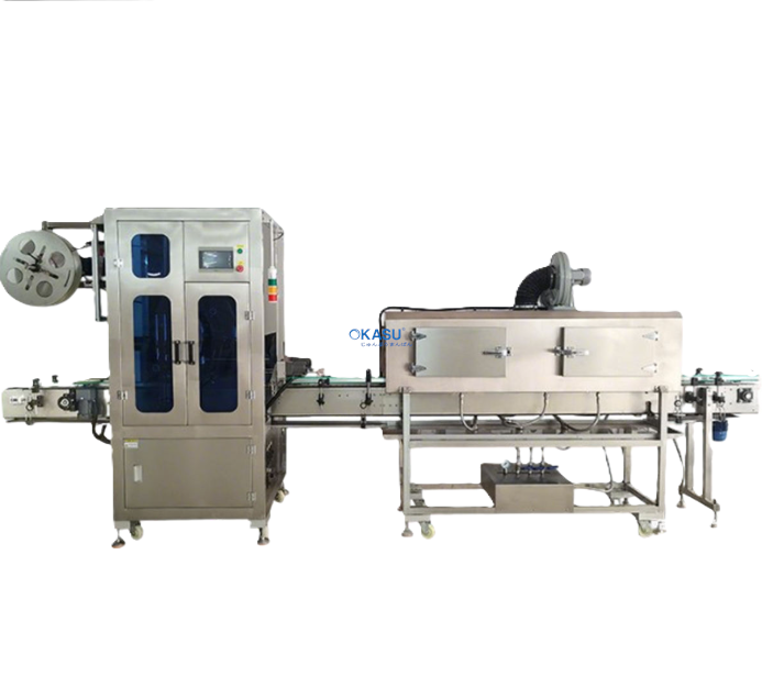 Máy đóng gói dùng điện, dán nhãn tự động cho lon, chai, màng co nhiệt DW240