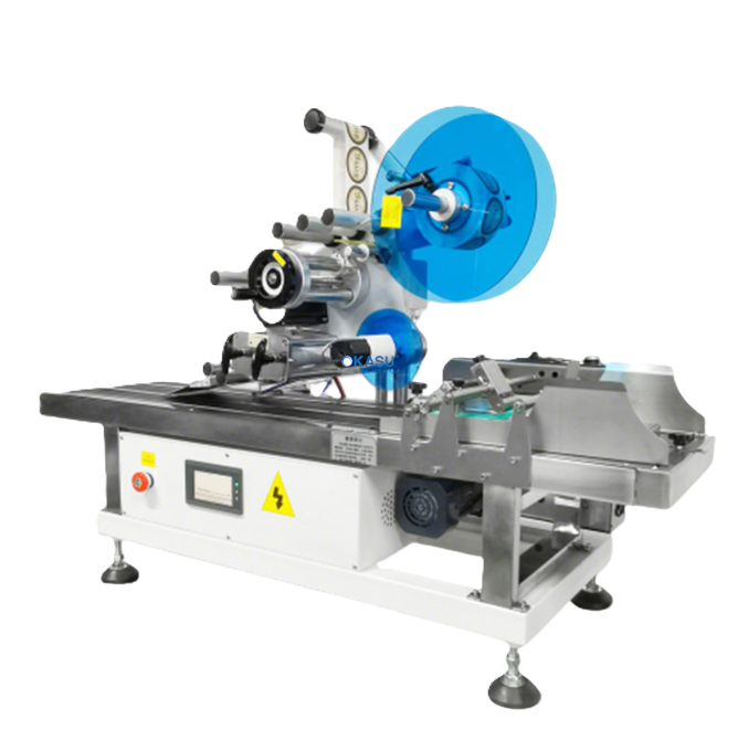 Máy dán nhãn tự động bề mặt phẳng cho bao bì hộp giấy, túi và bao bì dạng để bàn W-ST-520-f d