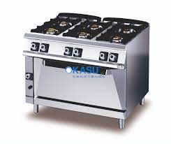 Bếp Âu 6 họng có lò nướng Olis D76/10 CGG