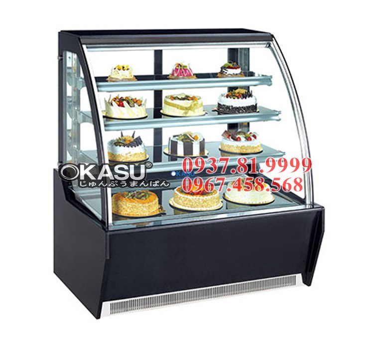 Tủ trưng bày bánh kính cong  OKASU BX -1200HQF3