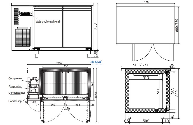 Bàn mát 2 cánh 1m5 Hisakage LREP-150 - ảnh 1