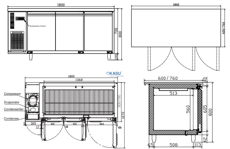 Bàn đông 3 cánh 1m8 Hisakage LFEP-180 - ảnh 1