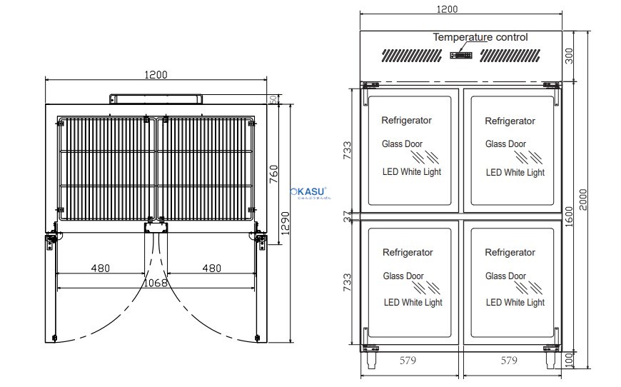 Tủ mát 4 cánh kính Hisakage SRCG-120 - ảnh 1