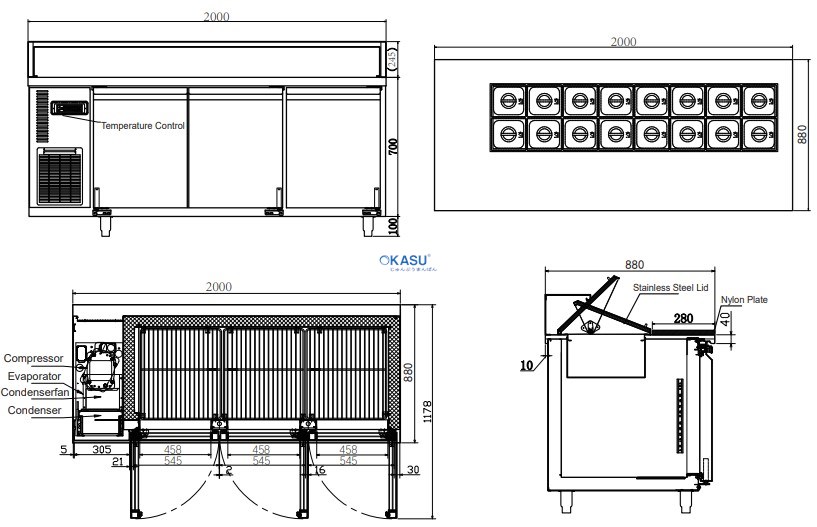 Bàn mát Pizza 3 cánh Hisakage CP-200 - ảnh 1