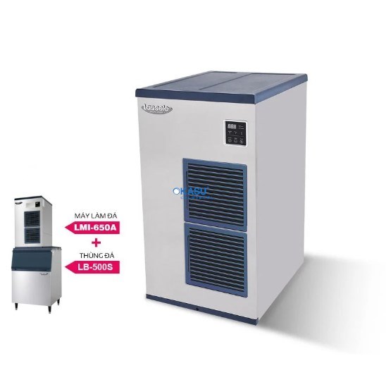Máy làm đá bán nguyệt Lassele LMI-650A + Thùng đá LB-500S - ảnh 3