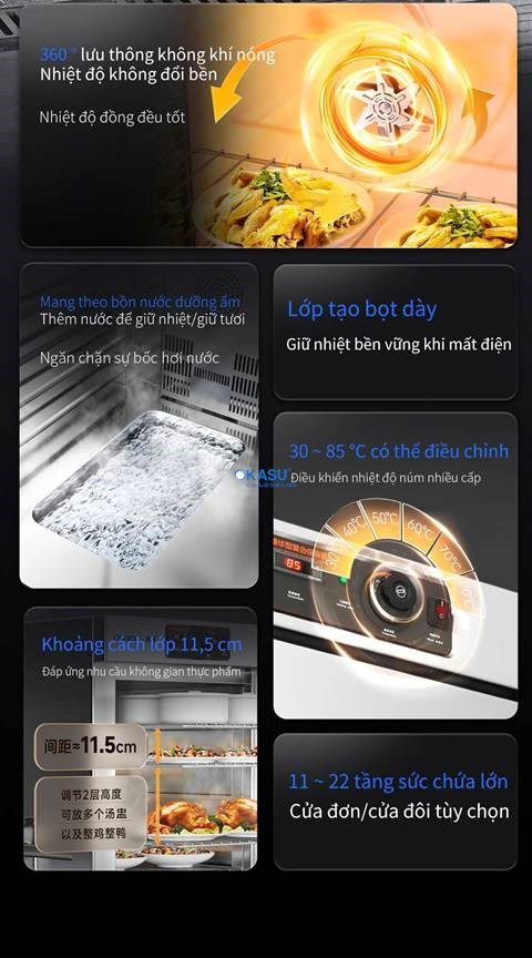 Tủ hâm nóng và giữ nhiệt thức ăn di động CHINENG - ảnh 3
