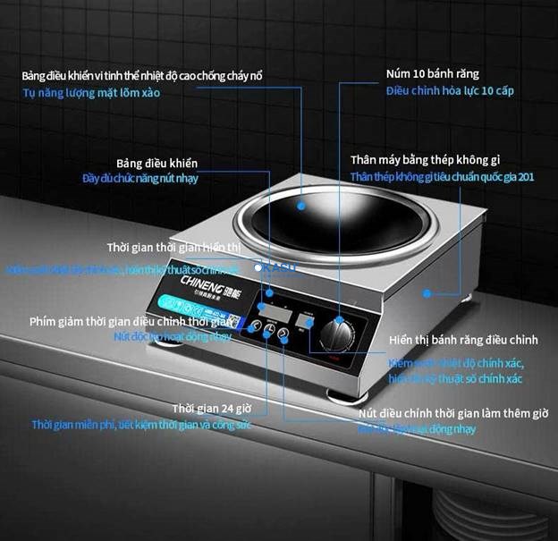 Bếp điện từ để bàn 5000W CHINENG CN-SL-50-KA4 (mặt lõm) - ảnh 2