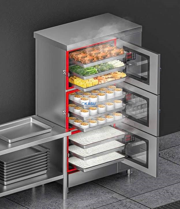 Tủ hấp trưng bày thực phẩm 3 cửa CHINENG CN-8009-WA-3 - ảnh 2