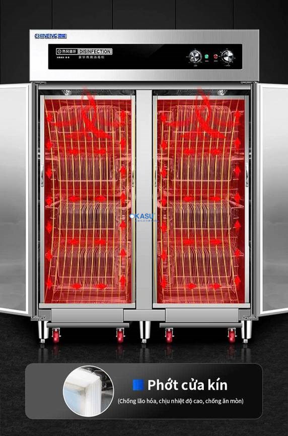 Tủ khử trùng xe đẩy tuần hoàn khí nóng nhiệt độ cao CHINENG CN-CN-RTP1780-1790A2 - ảnh 3