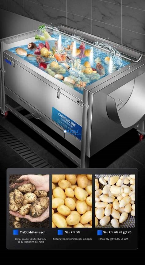 Máy làm sạch vỏ rau củ tự động CHINENG CN-HZS-HQ-1507 - ảnh 2