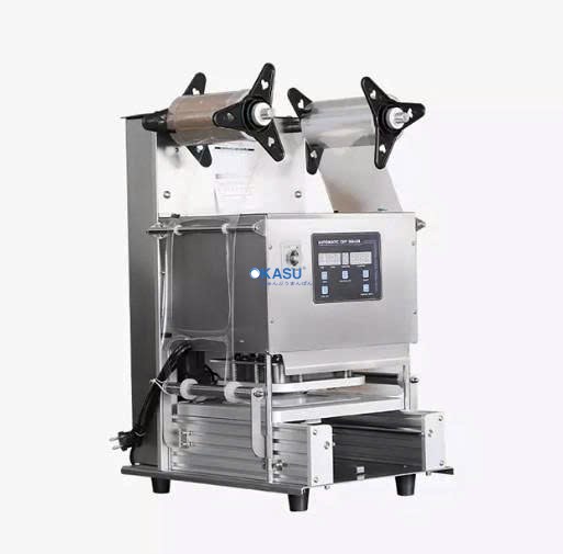 Máy dán miệng cốc sữa chua/trà sữa (có trân châu) tự động HL-95A - ảnh 1