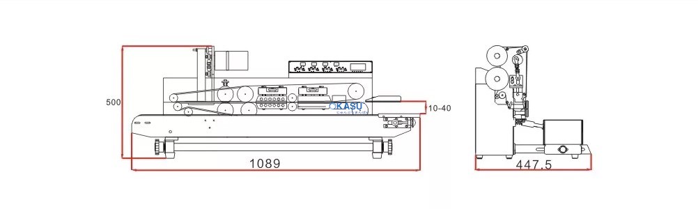 Máy dán túi nhựa liên tục nằm ngang có ruy băng màu FRS-1010I  - ảnh 2